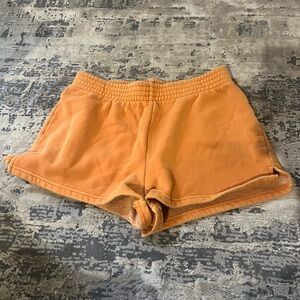 TNA Cozy Orange Fleece Shorts Size Small